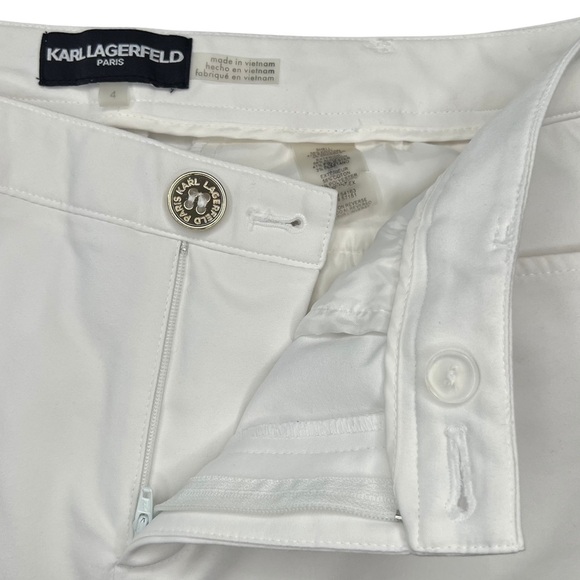 Karl Lagerfeld Paris Pants Slim Ankle Dressy Office Career White Gold Hardware 4 - Picture 5 of 16